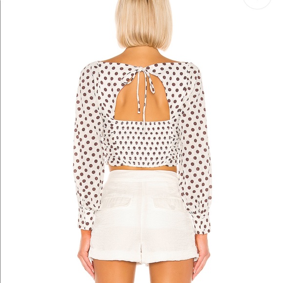 Majorelle Emily Top in Maroon Dot - Picture 4 of 5